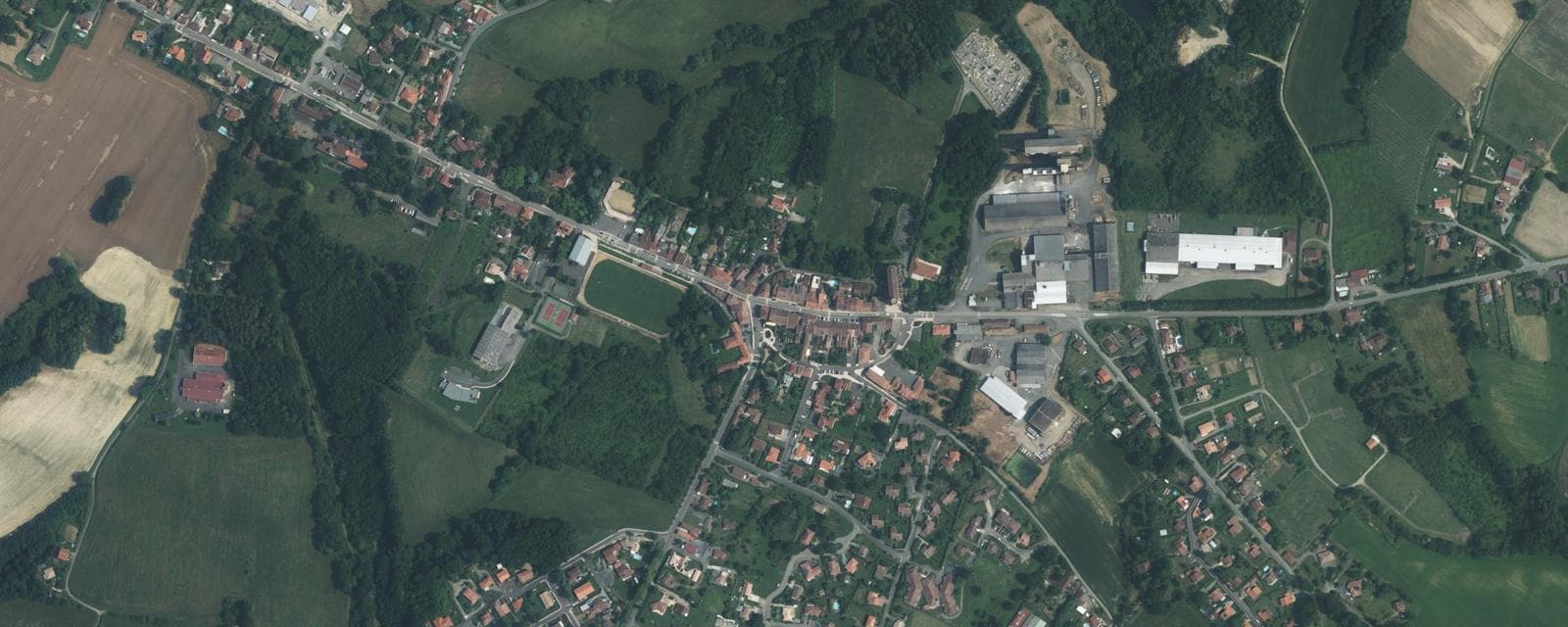 Vue aérienne de Le Houga (Gers)