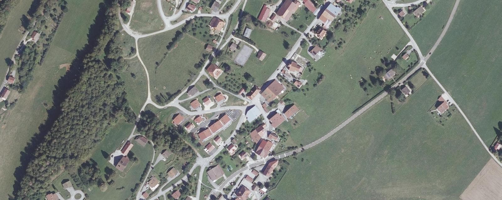 Vue aérienne de Les Grangettes (Doubs)