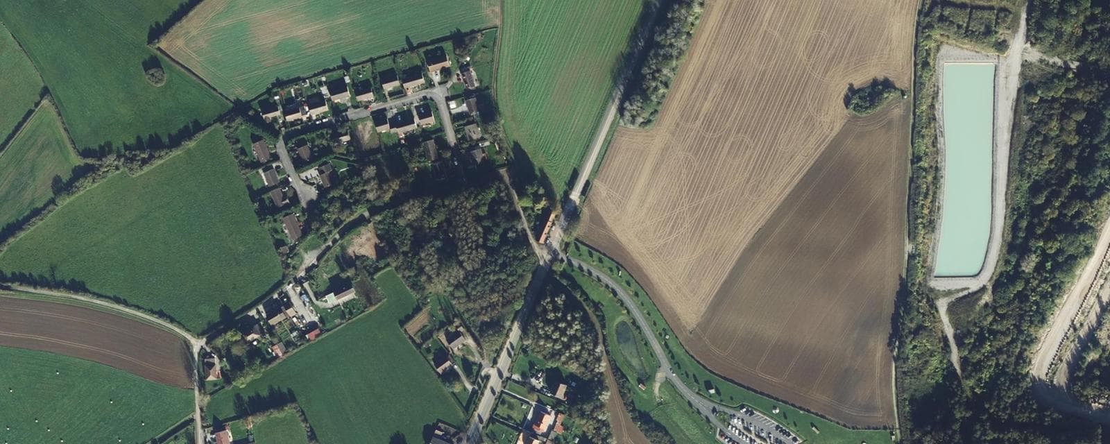 Vue aérienne de Leulinghen-Bernes (Pas-de-Calais)