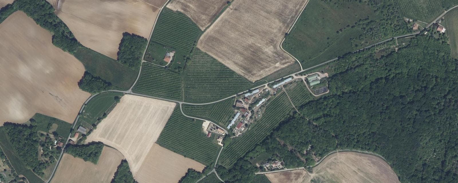 Vue aérienne de Leyritz-Moncassin (Lot-et-Garonne)