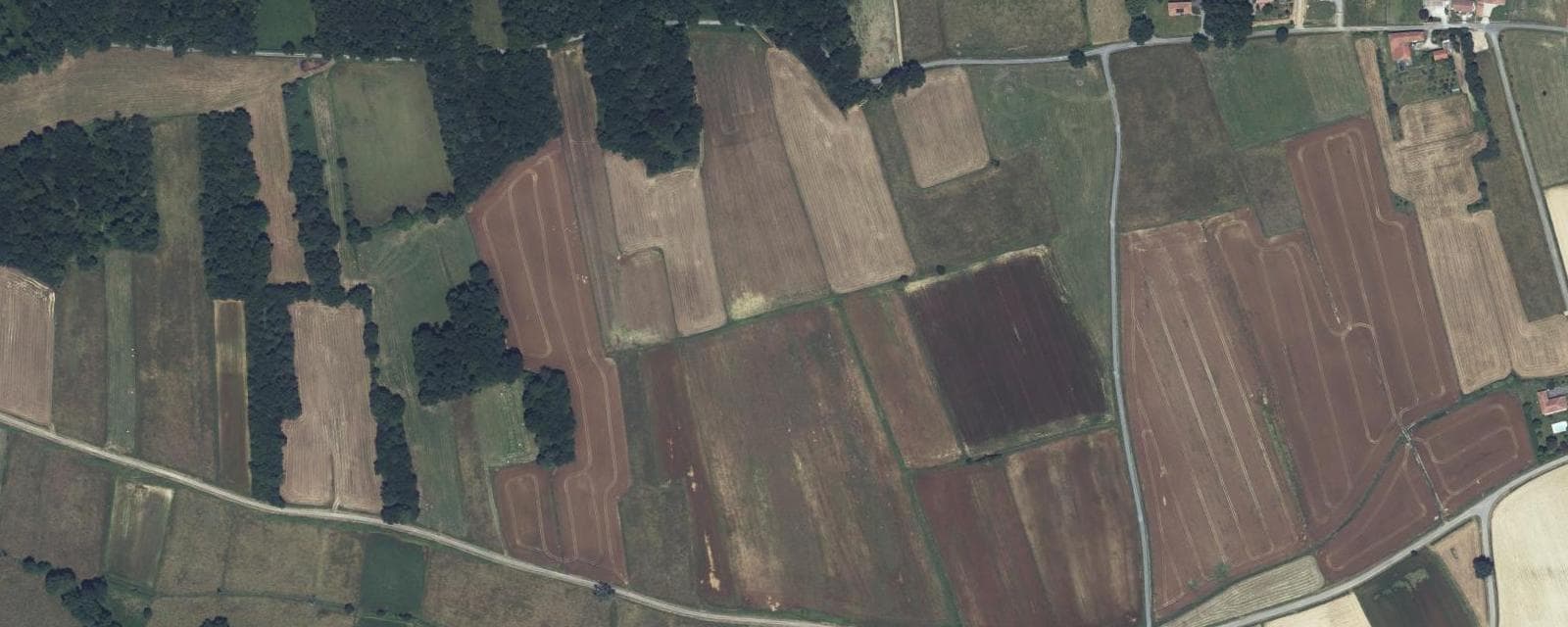 Vue aérienne de Lodes (Haute-Garonne)