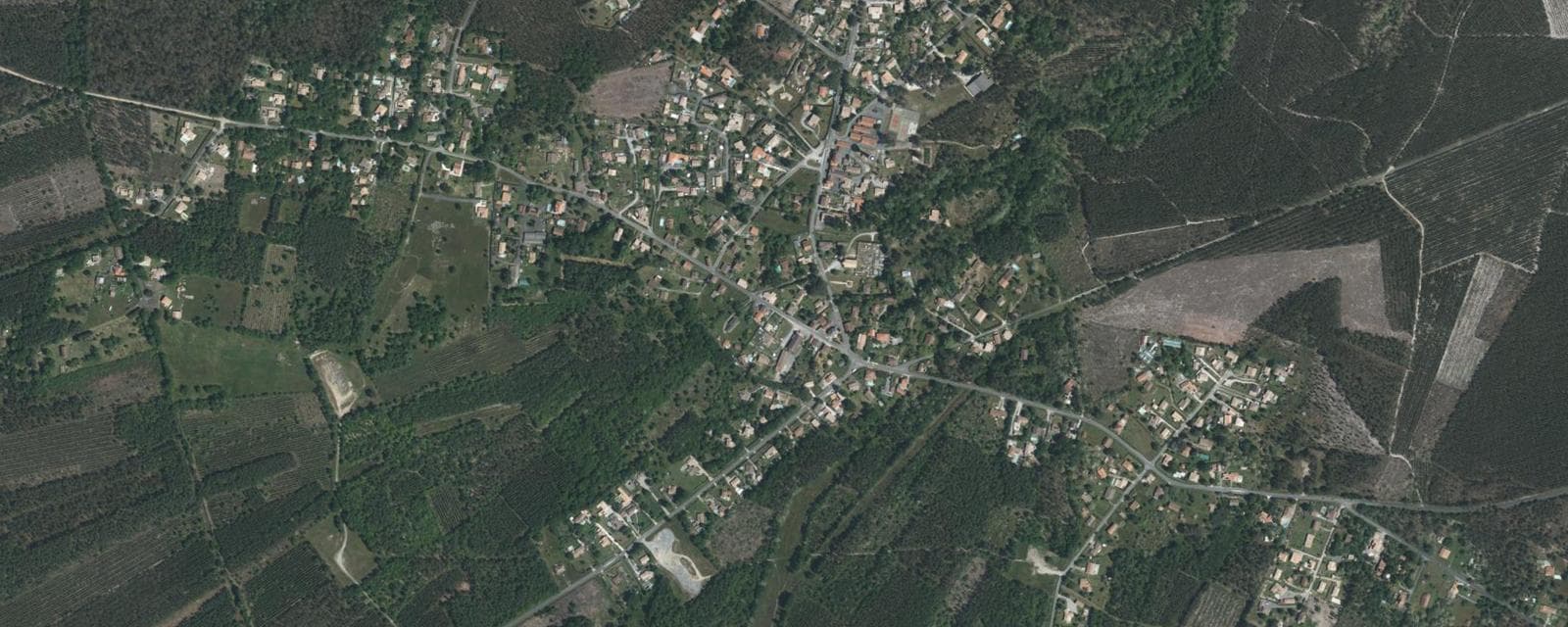 Vue aérienne de Lugos (Gironde)
