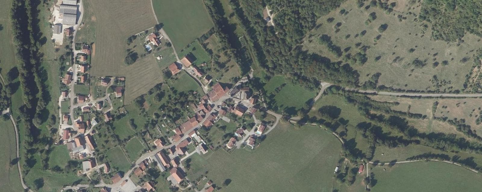 Vue aérienne de Malans (Doubs)