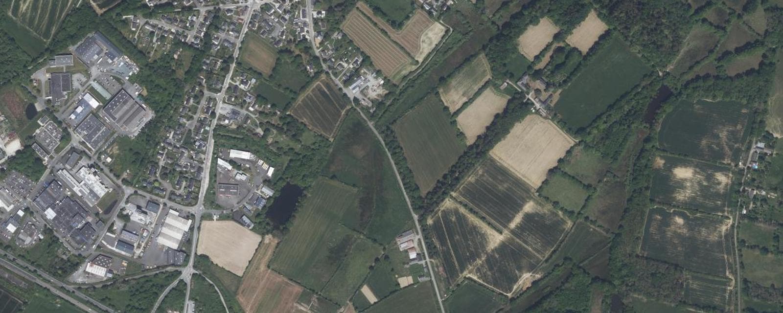 Vue aérienne de Malville (Loire-Atlantique)