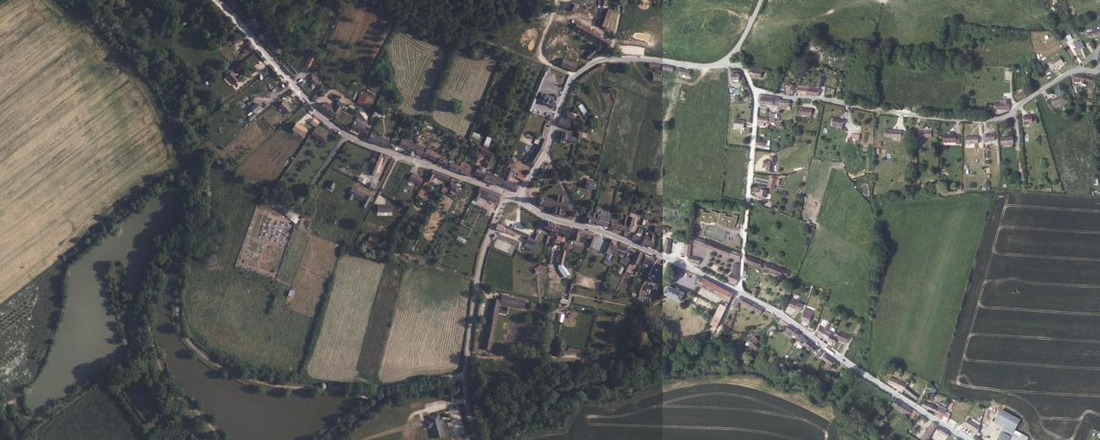 Vue aérienne de Manou (Eure-et-Loir)