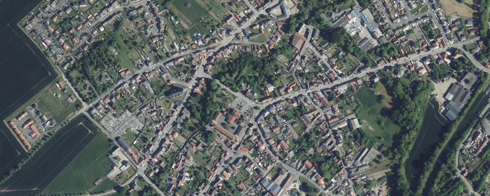 Vue aérienne de Marcoing (Nord)