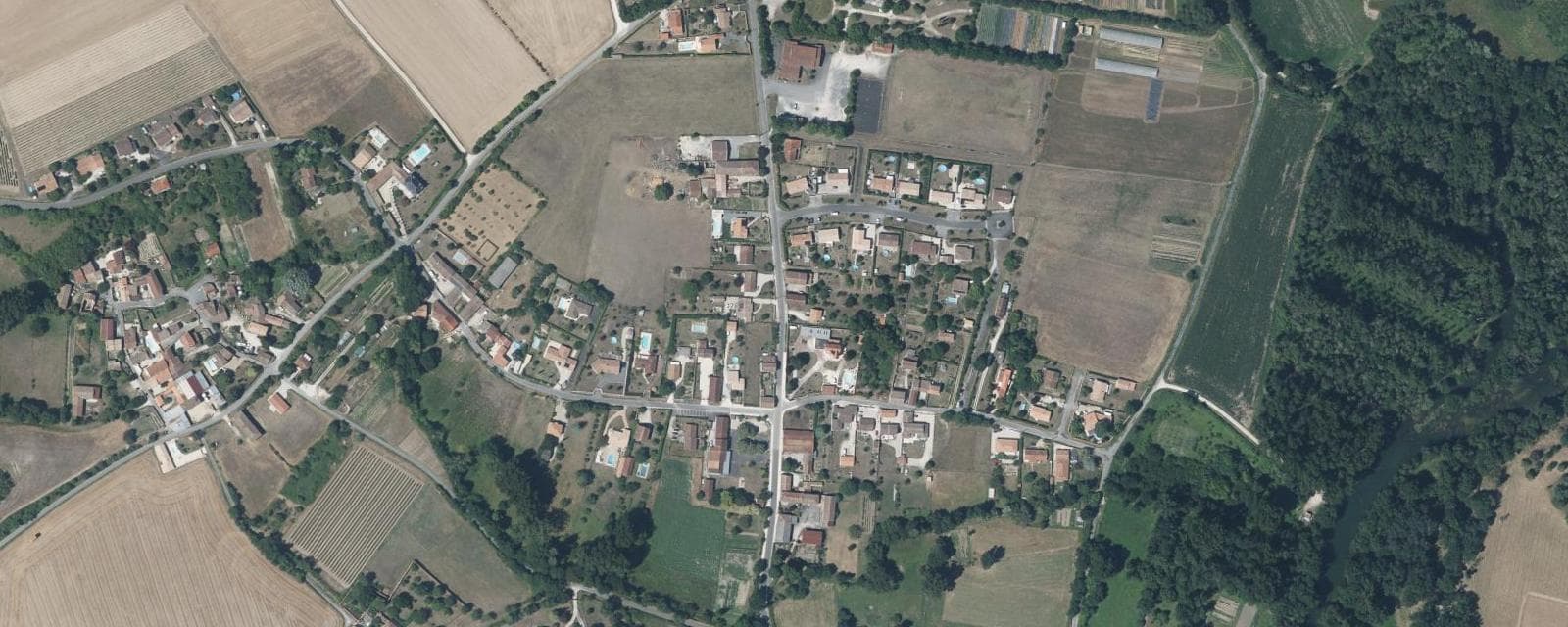 Vue aérienne de Marsac (Charente)