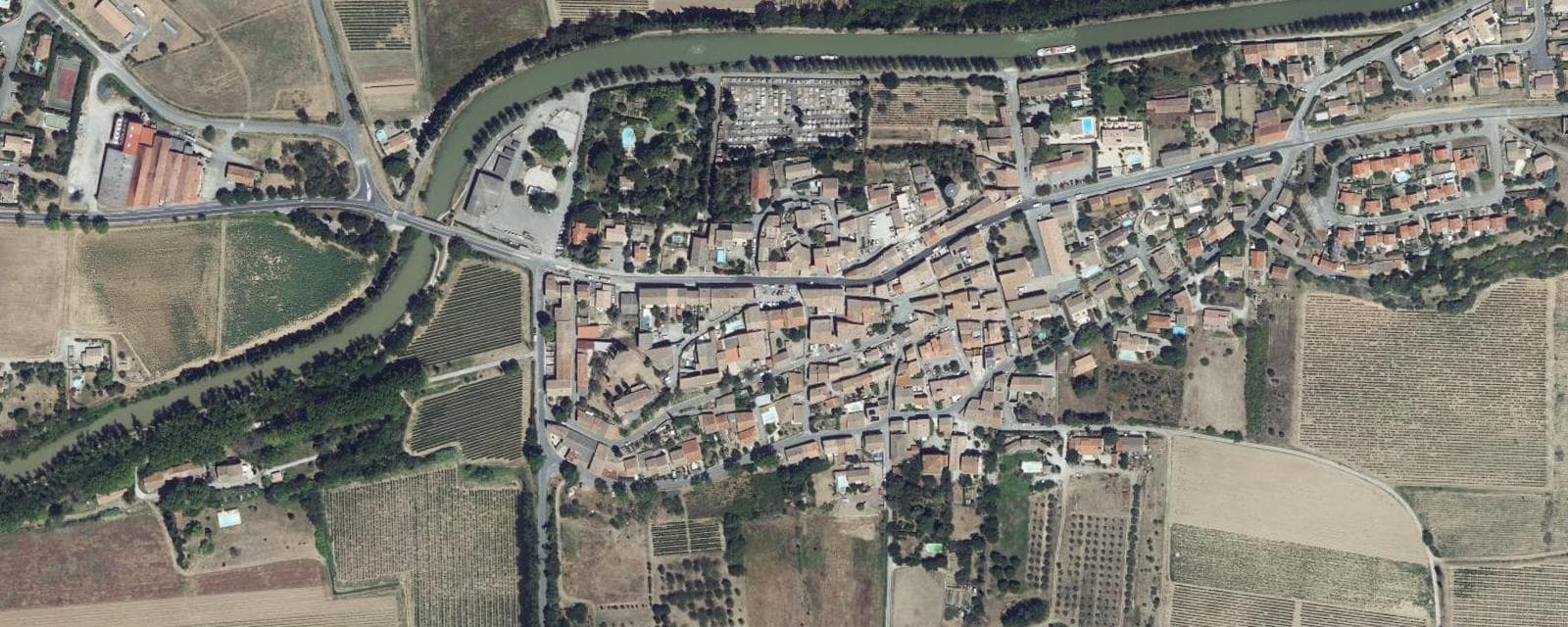 Vue aérienne de Marseillette (Aude)