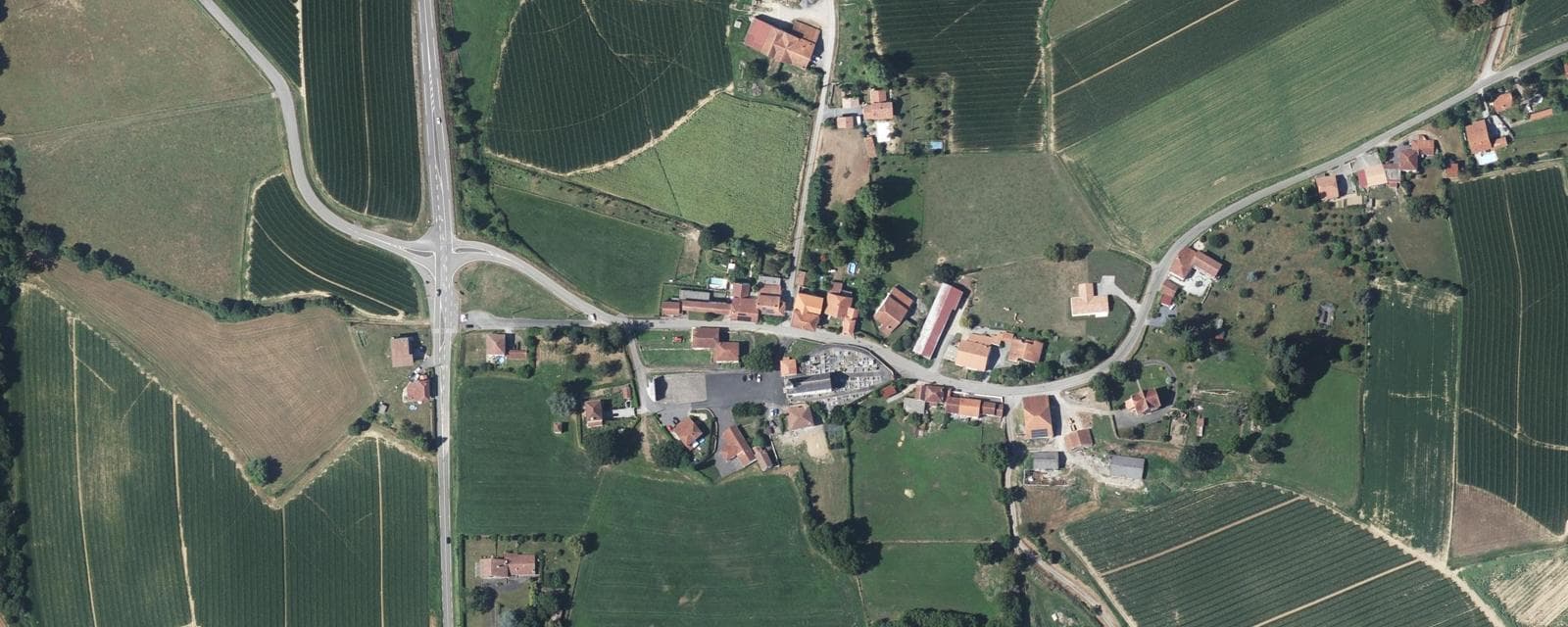 Vue aérienne de Masparraute (Pyrénées-Atlantiques)