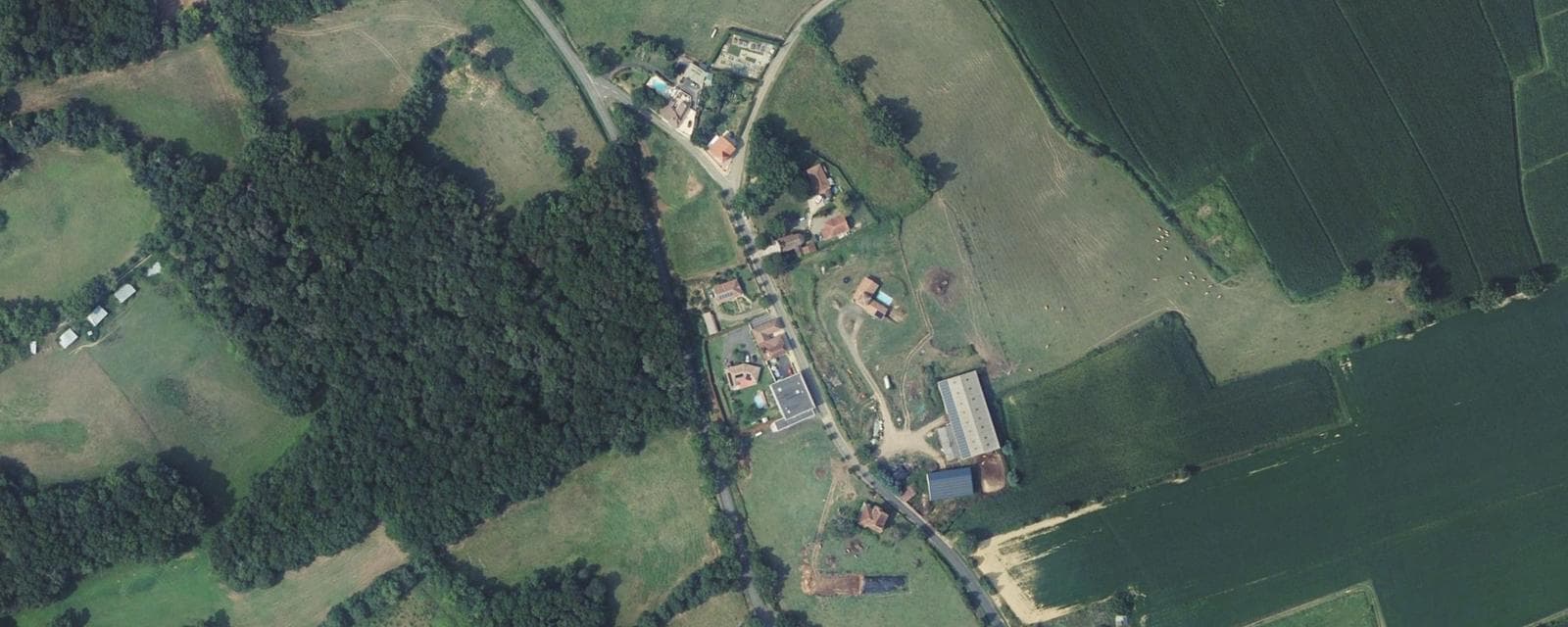 Vue aérienne de Mauries (Landes)