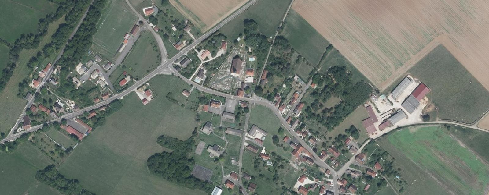Vue aérienne de Membrey (Haute-Saône)