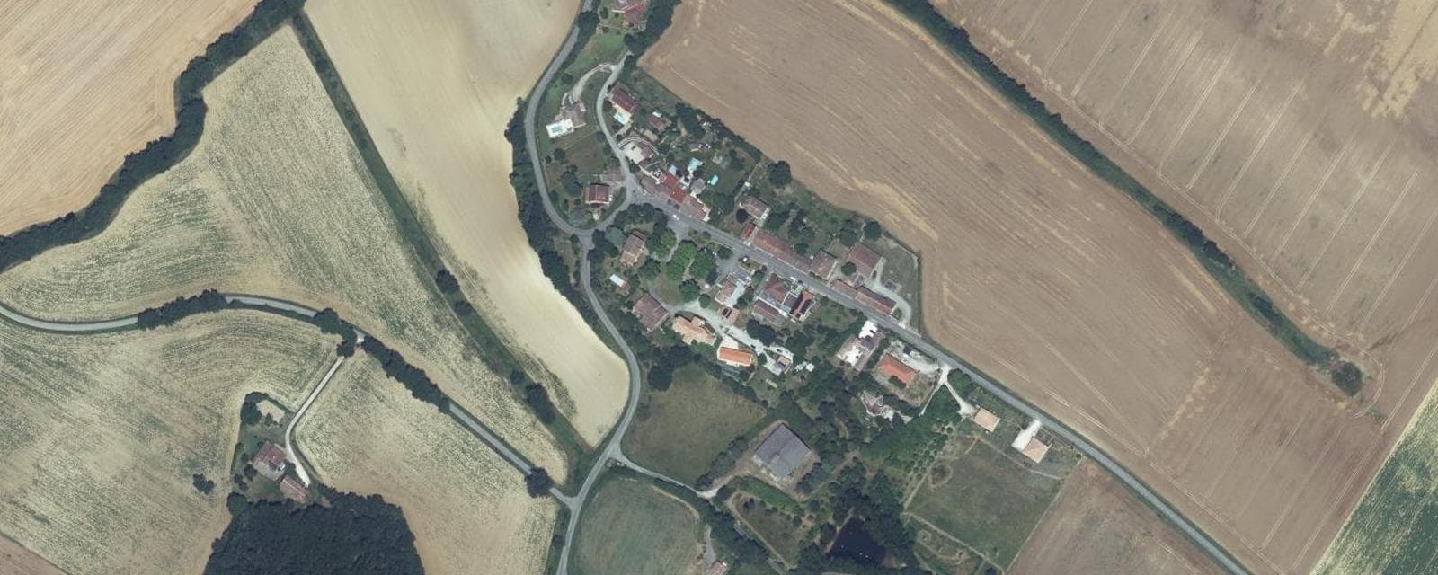 Vue aérienne de Mérenvielle (Haute-Garonne)