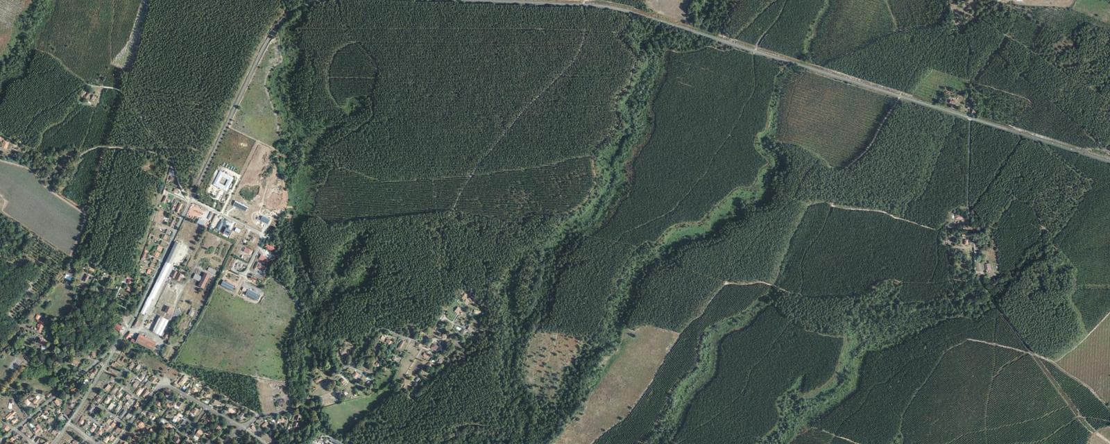 Vue aérienne de Mézos (Landes)