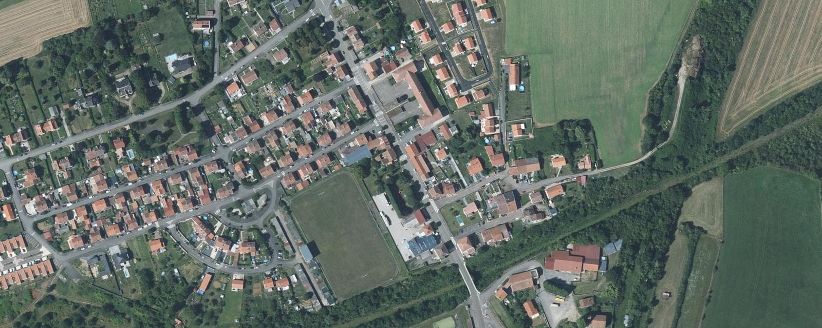 Vue aérienne de Mont-Bonvillers (Meurthe-et-Moselle)