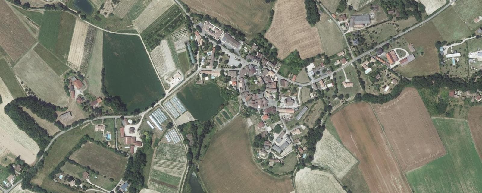 Vue aérienne de Montdoumerc (Lot)