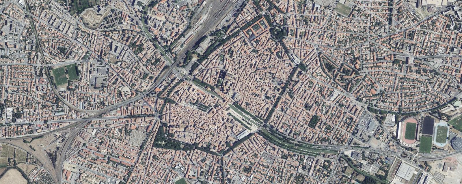 Vue aérienne de Narbonne (Aude)