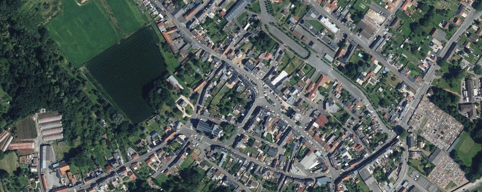 Vue aérienne de Nesle (Somme)
