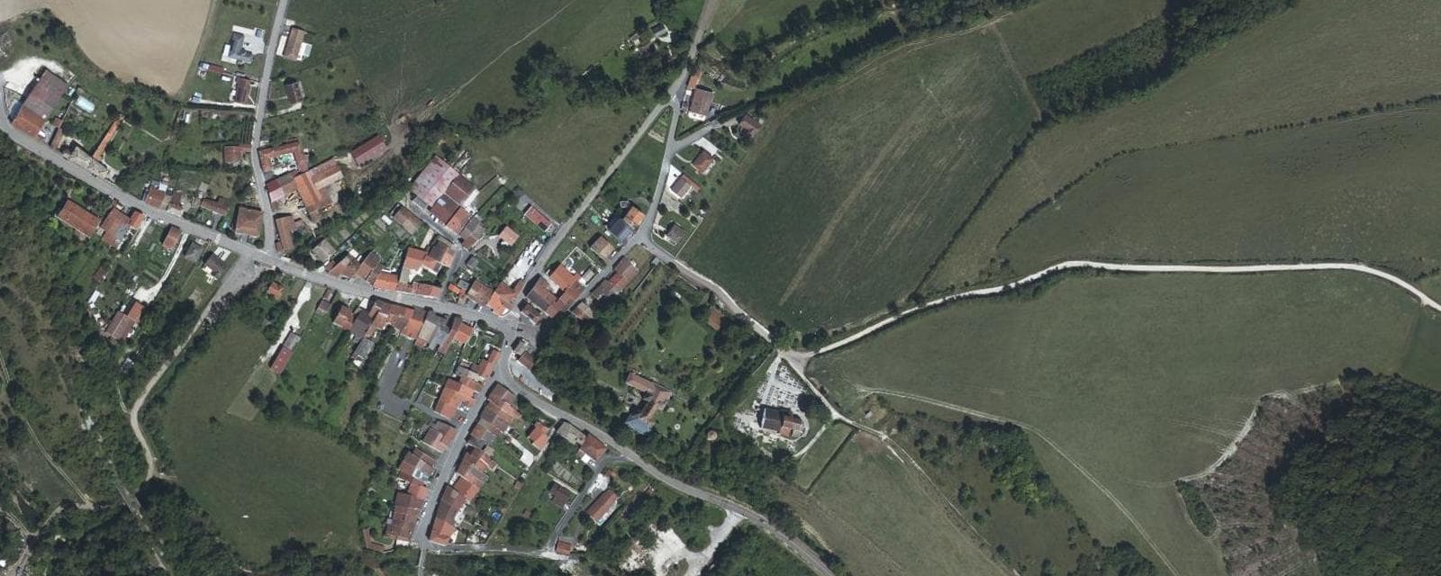 Vue aérienne de Noncourt-sur-le-Rongeant (Haute-Marne)