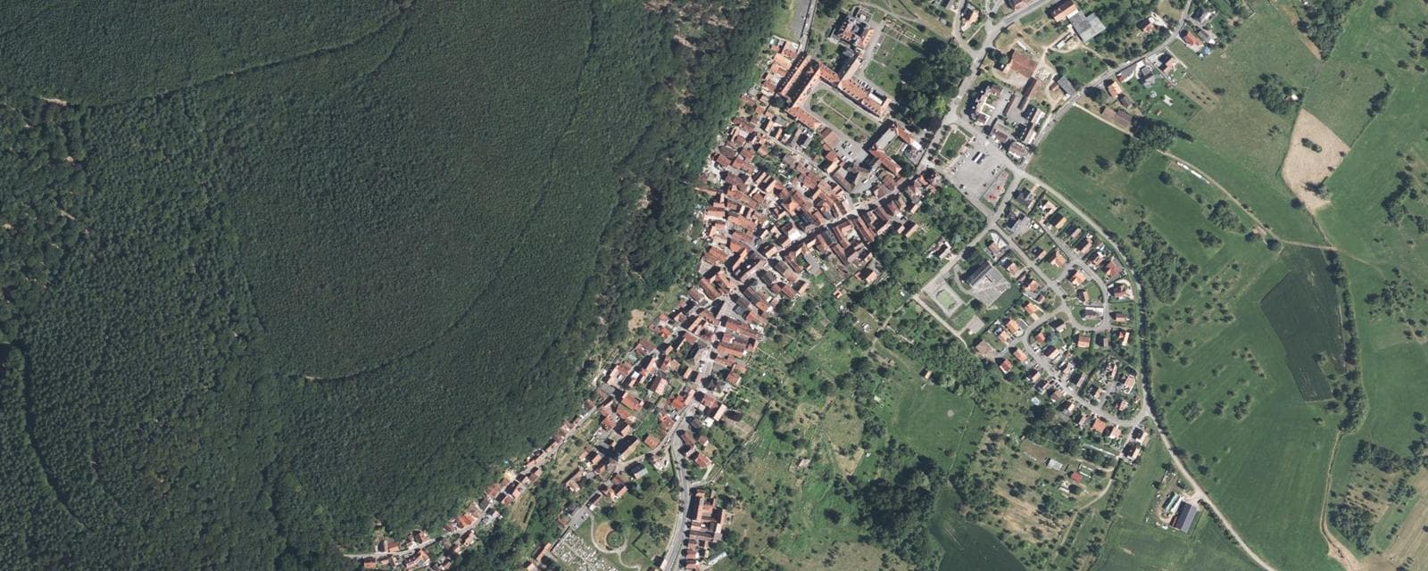 Vue aérienne de Oberbronn (Bas-Rhin)