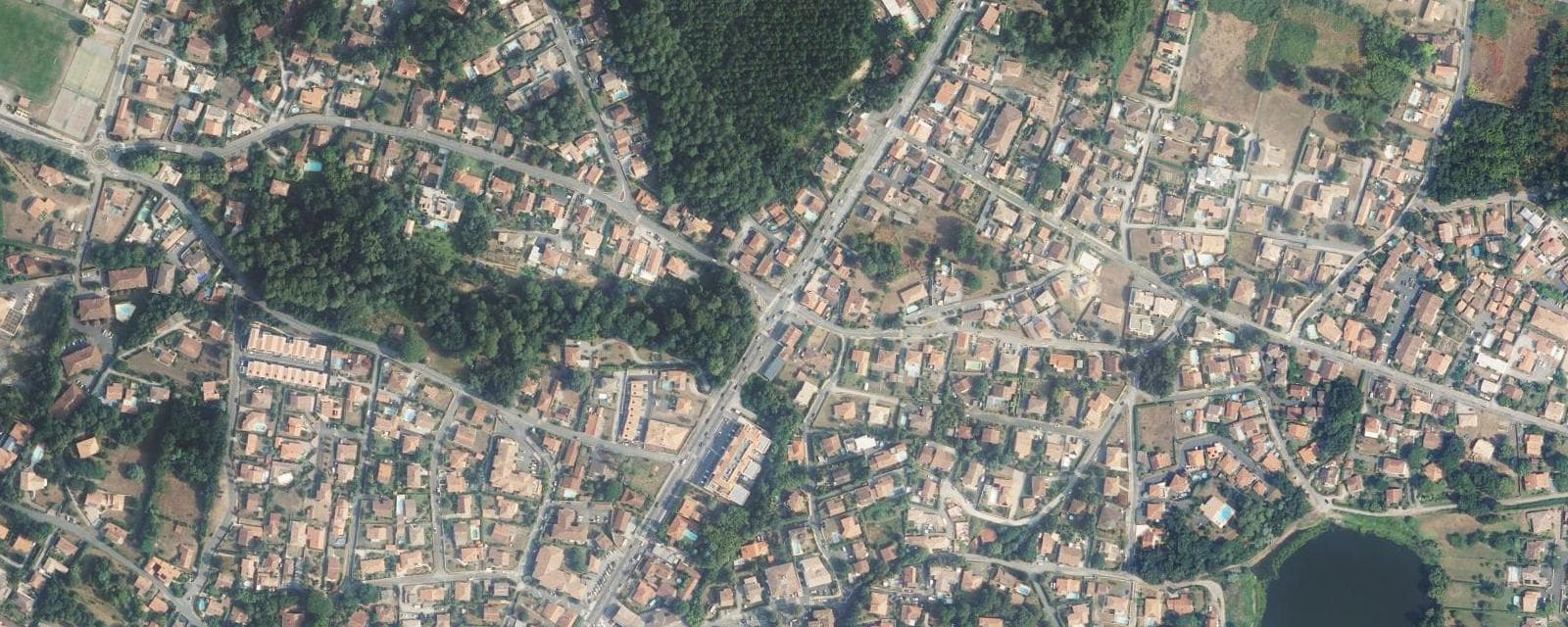 Vue aérienne de Ondres (Landes)
