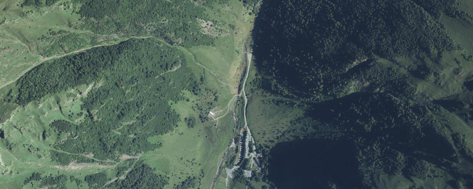 Vue aérienne de Oô (Haute-Garonne)
