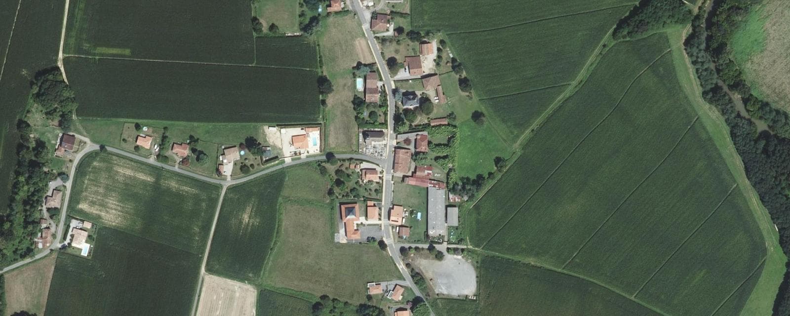 Vue aérienne de Ozourt (Landes)