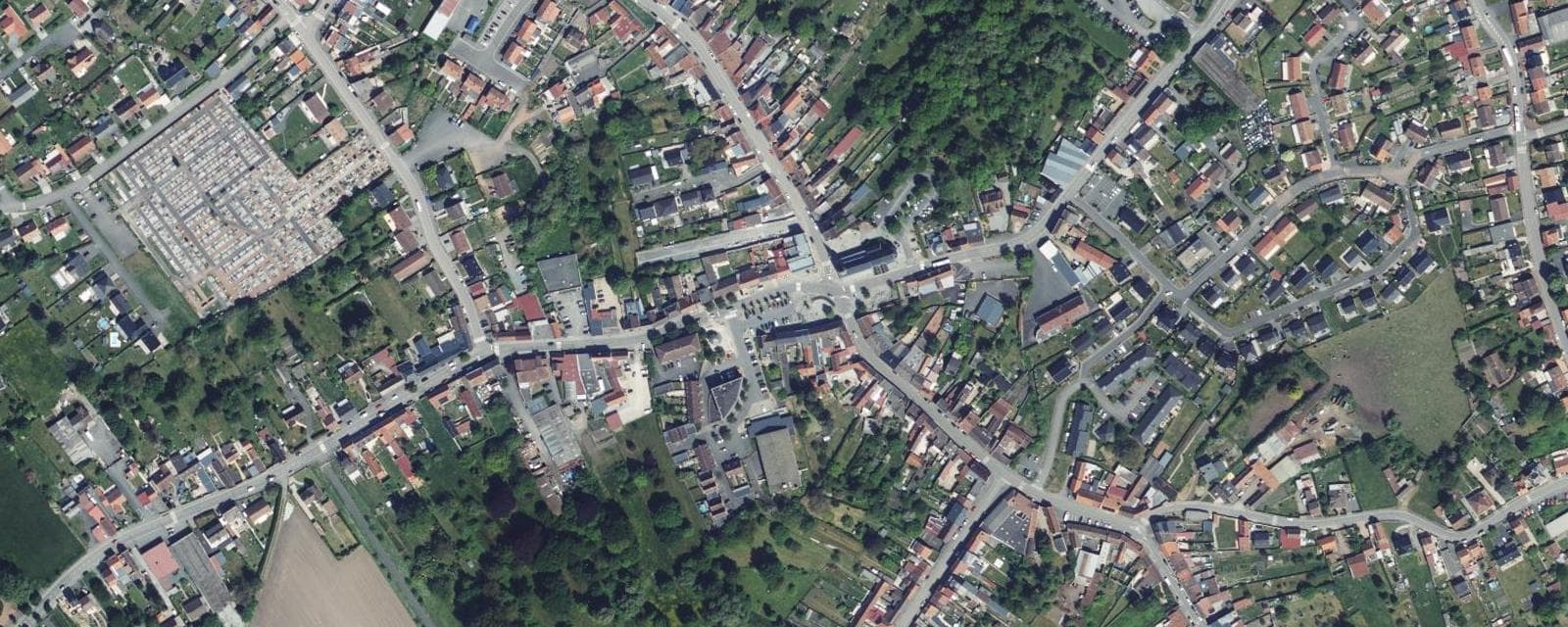 Vue aérienne de Pecquencourt (Nord)