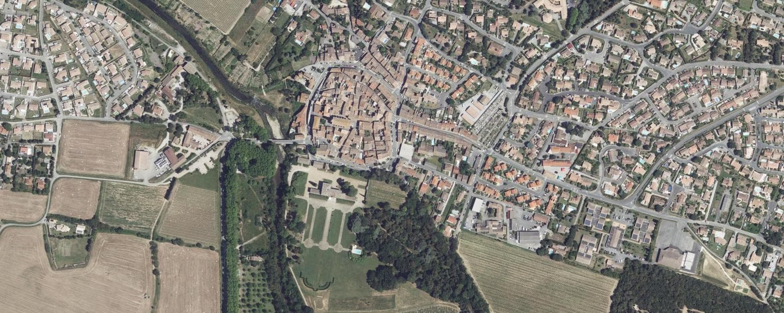 Vue aérienne de Pennautier (Aude)