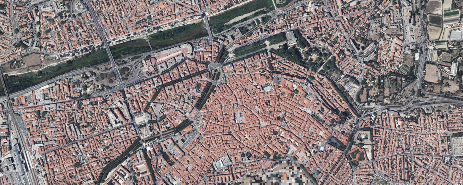 Vue aérienne de Perpignan (Pyrénées-Orientales)