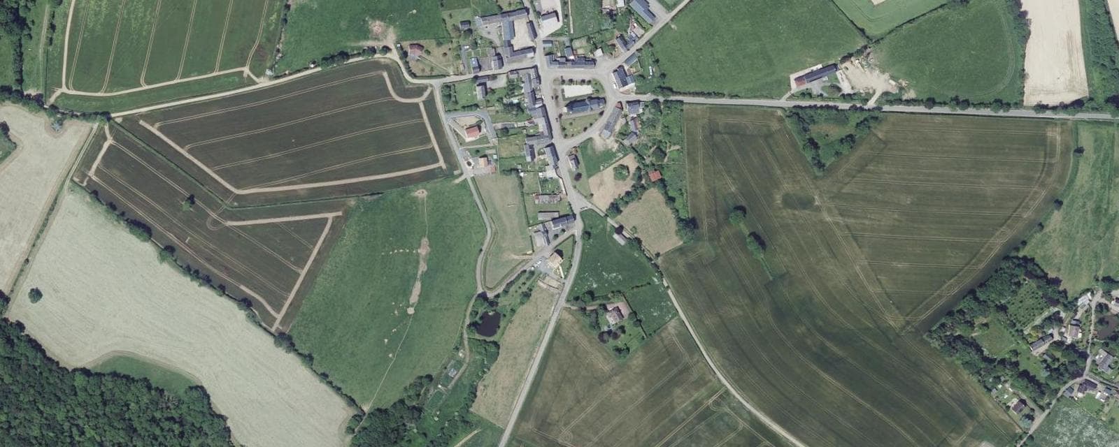 Vue aérienne de Pierrefitte-en-Cinglais (Calvados)