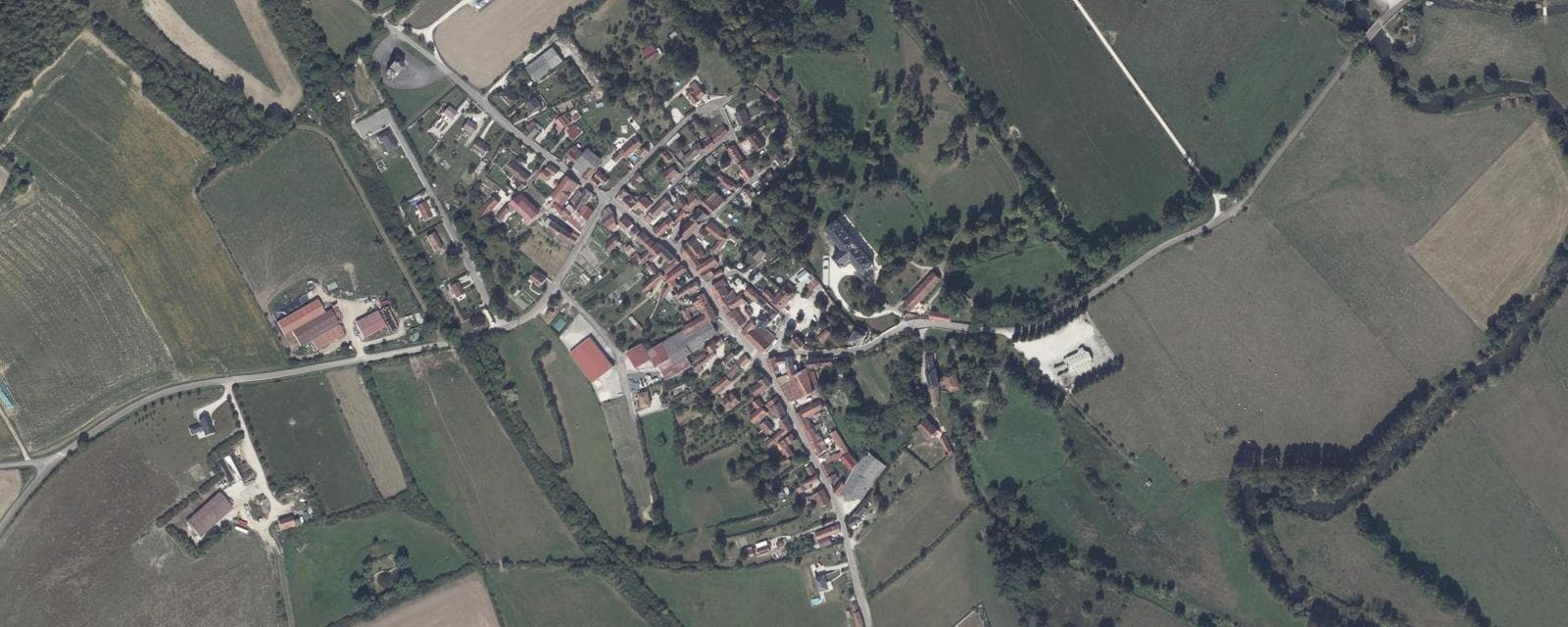 Vue aérienne de Pothières (Côte-d'Or)