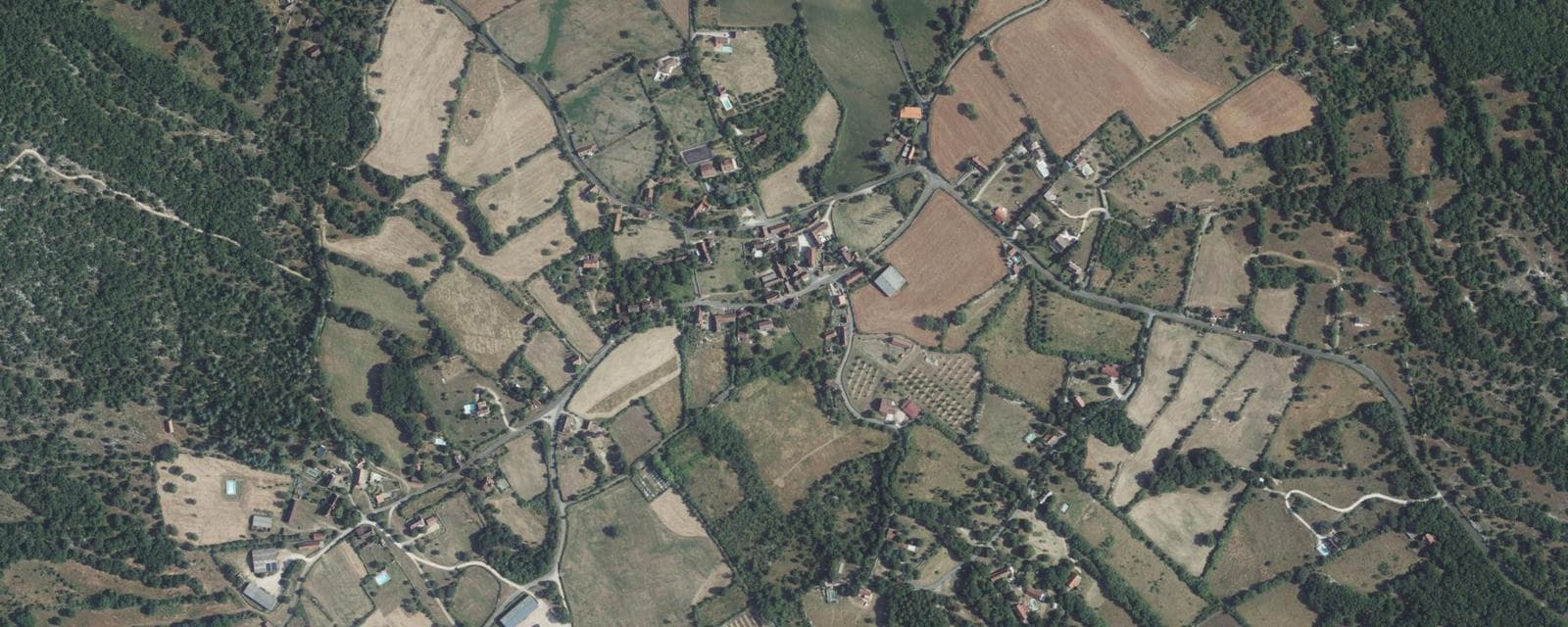 Vue aérienne de Quissac-en-Quercy (Lot)