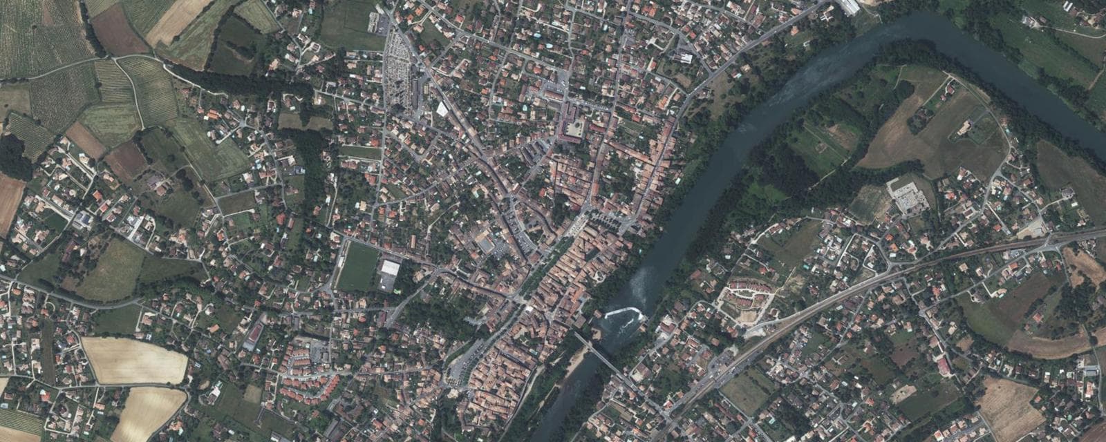 Vue aérienne de Rabastens (Tarn)