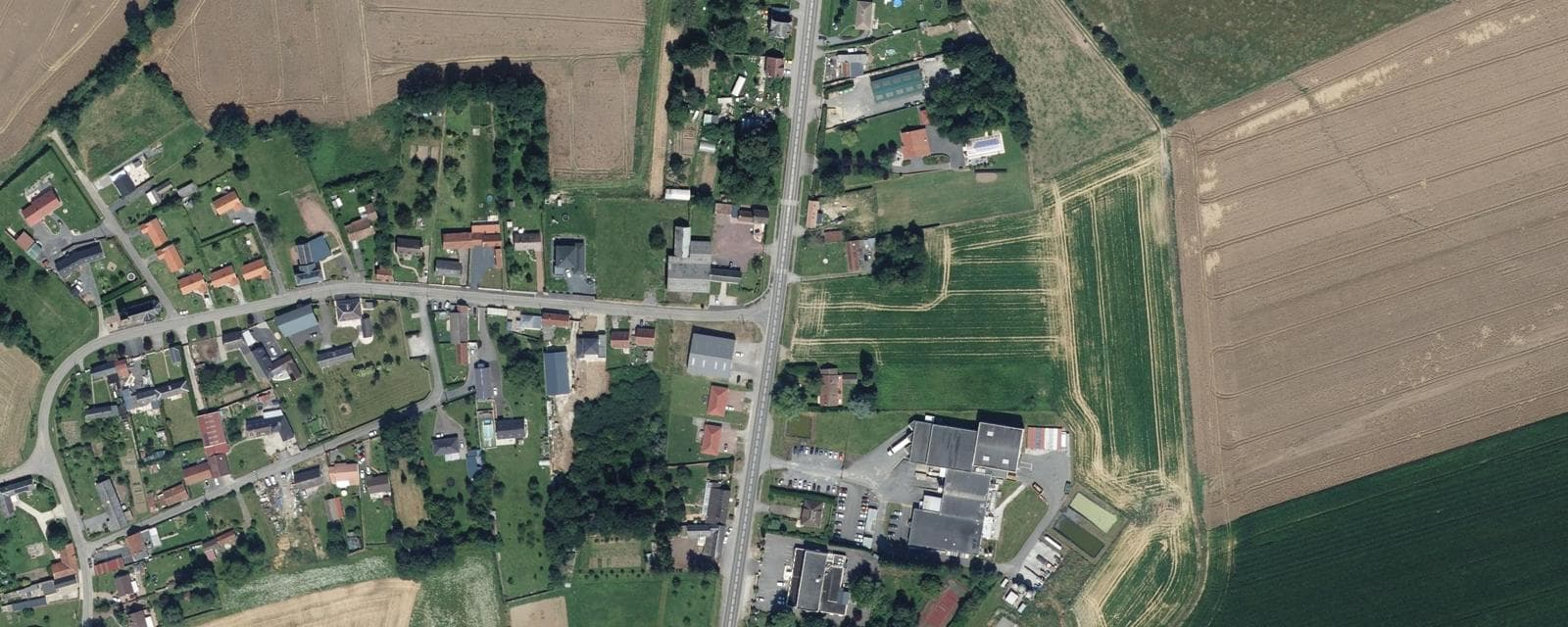 Vue aérienne de Rancourt (Somme)