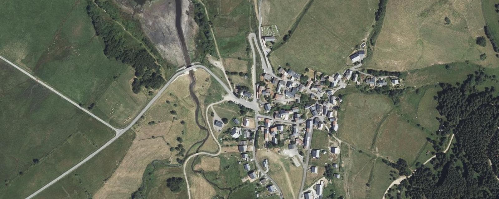 Vue aérienne de Réal (Pyrénées-Orientales)