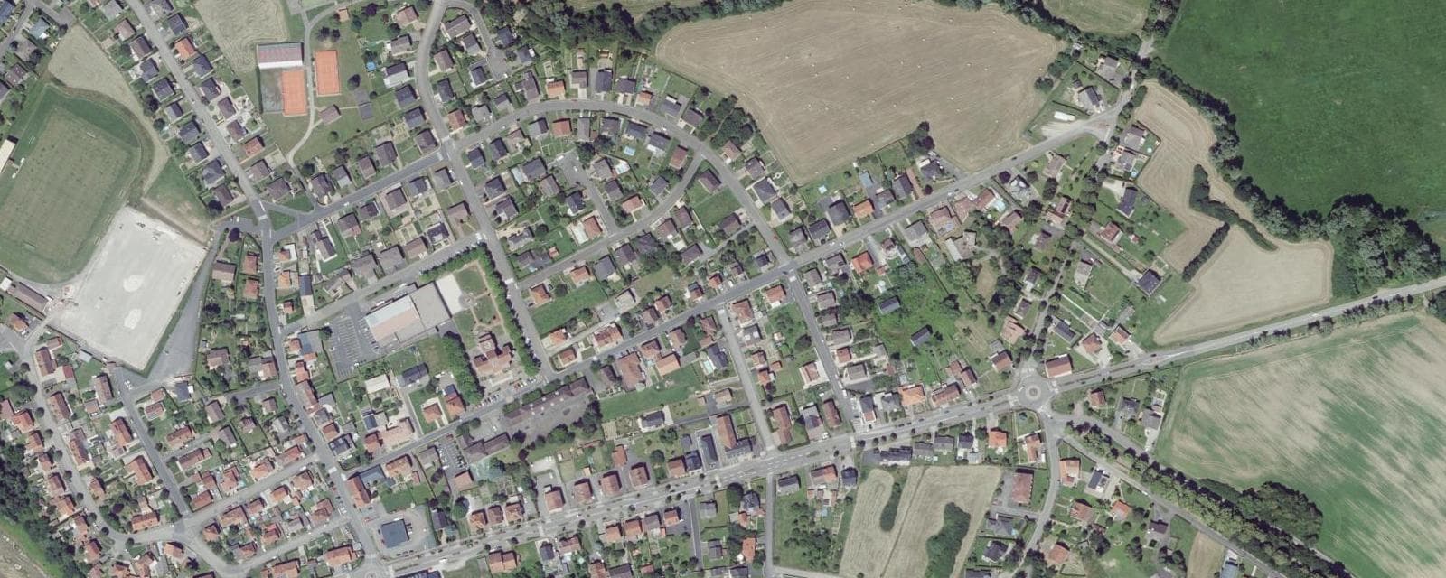 Vue aérienne de Réding (Moselle)
