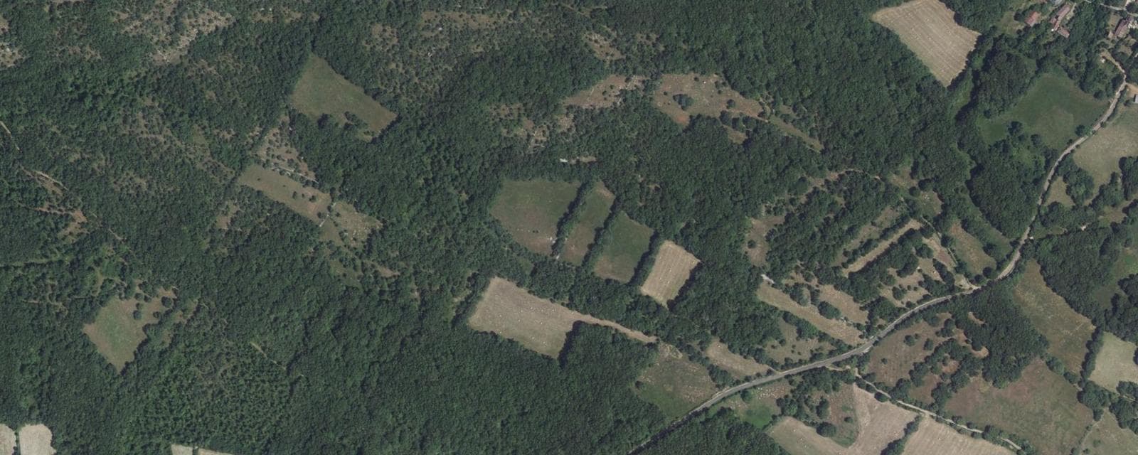 Vue aérienne de Saillac (Lot)