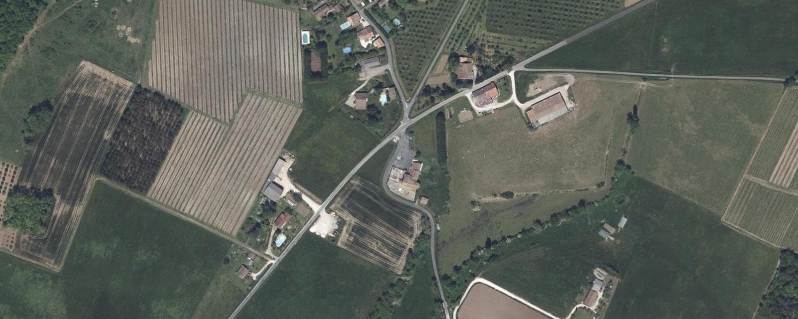 Vue aérienne de Saint-Astier (Lot-et-Garonne)