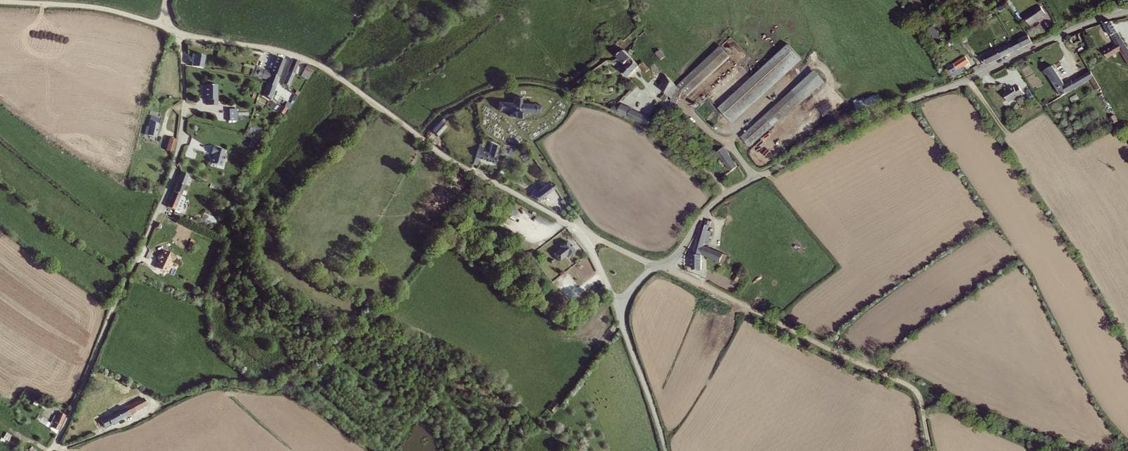 Vue aérienne de Saint-Cyr-Bocage (Manche)