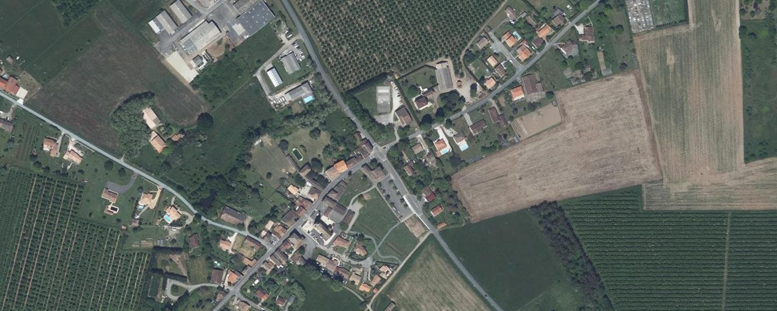 Vue aérienne de Saint-Étienne-de-Fougères (Lot-et-Garonne)
