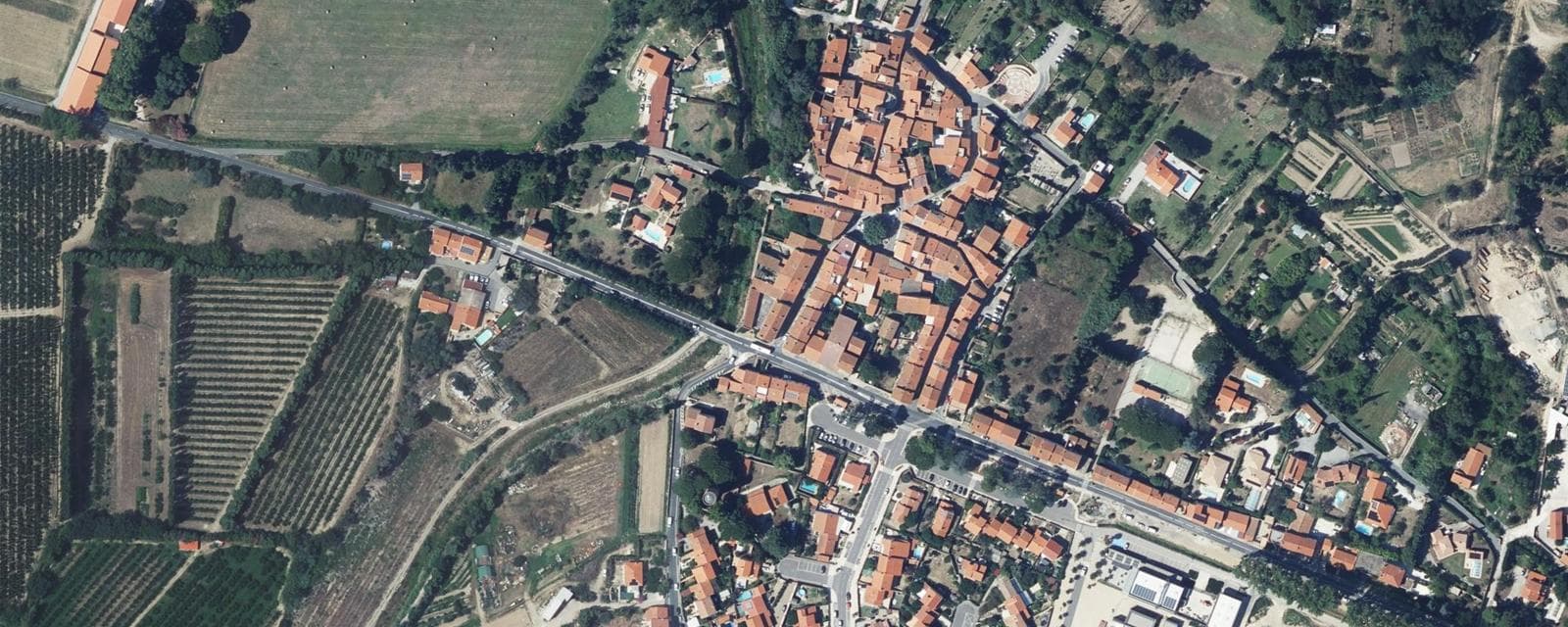 Vue aérienne de Saint-Féliu-d'Amont (Pyrénées-Orientales)