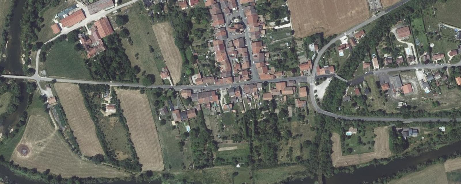 Vue aérienne de Saint-Germain-sur-Meuse (Meuse)
