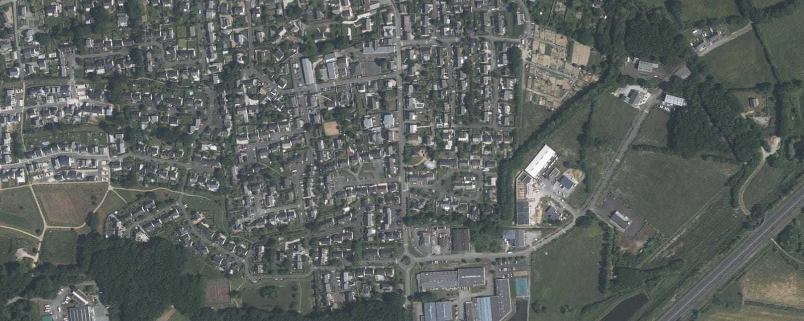 Vue aérienne de Saint-Lambert-la-Potherie (Maine-et-Loire)