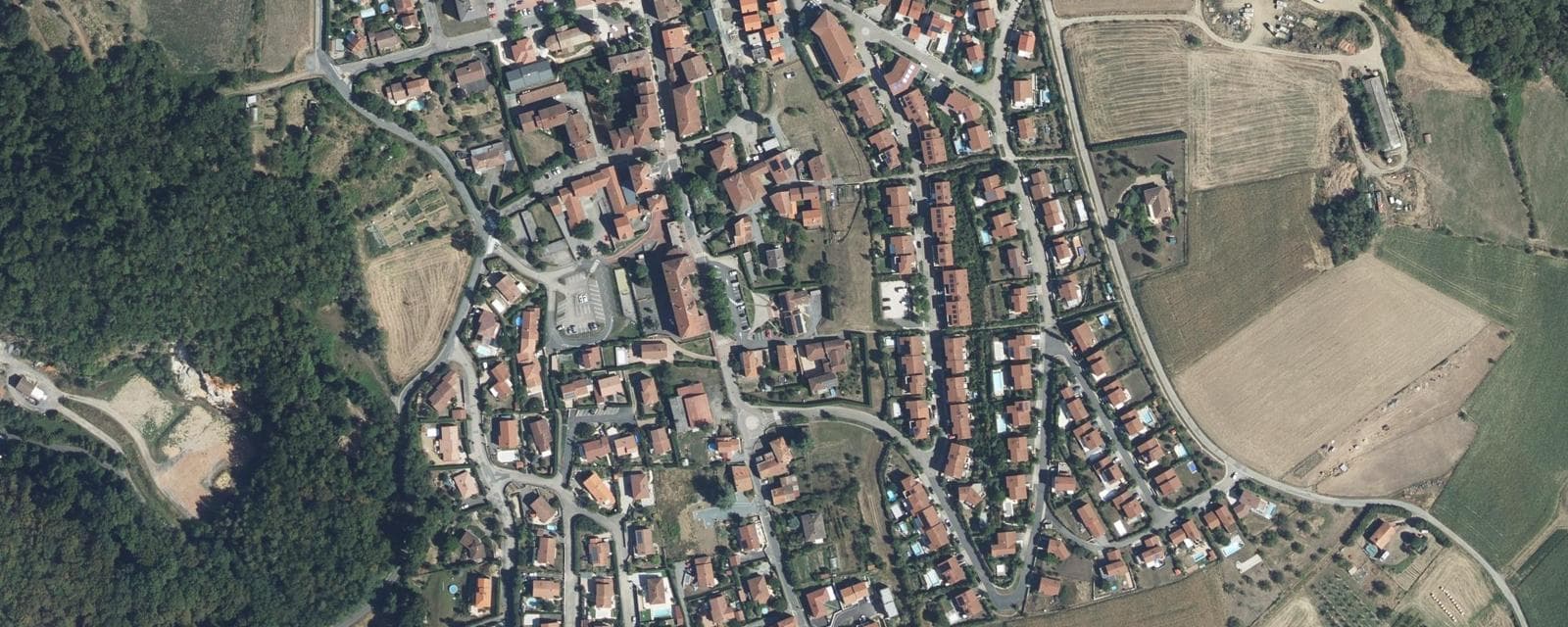Vue aérienne de Saint-Pierre-la-Palud (Rhône)