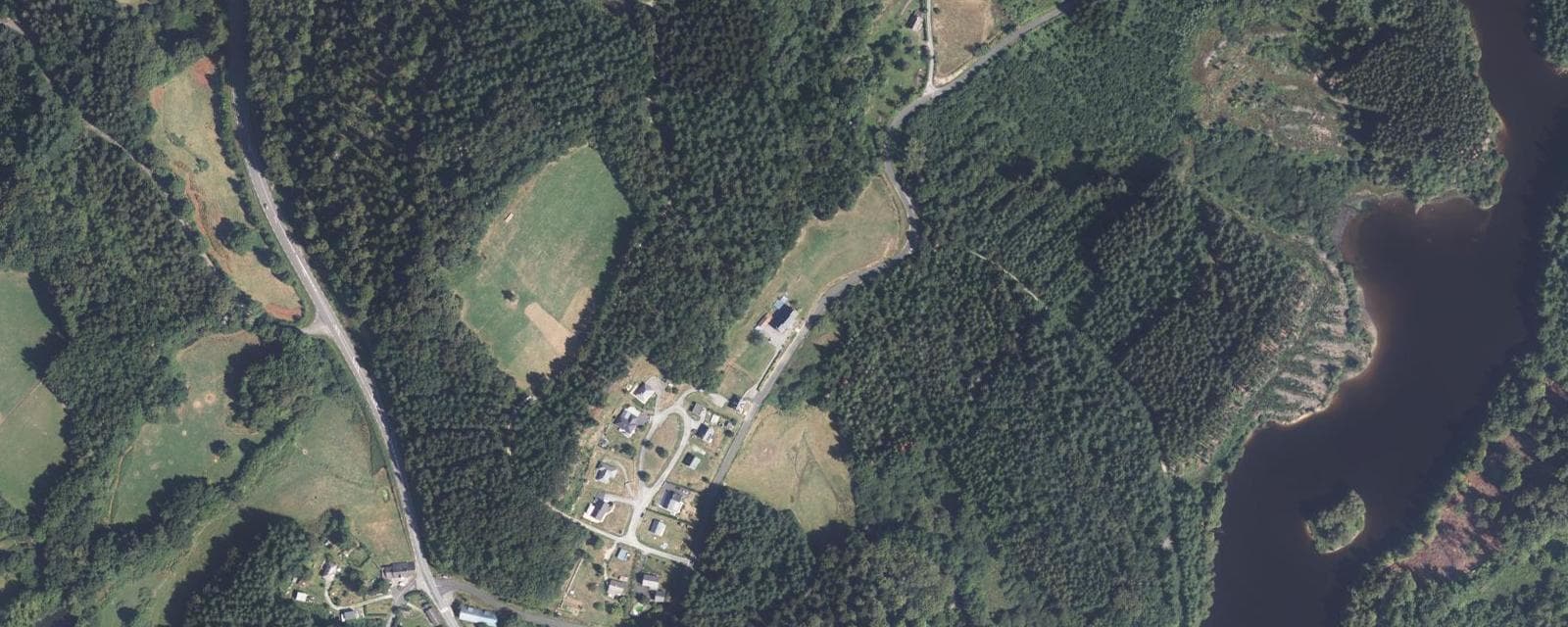 Vue aérienne de Saint-Victour (Corrèze)