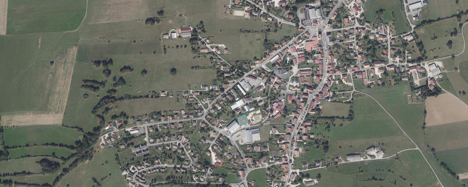 Vue aérienne de Sancey (Doubs)