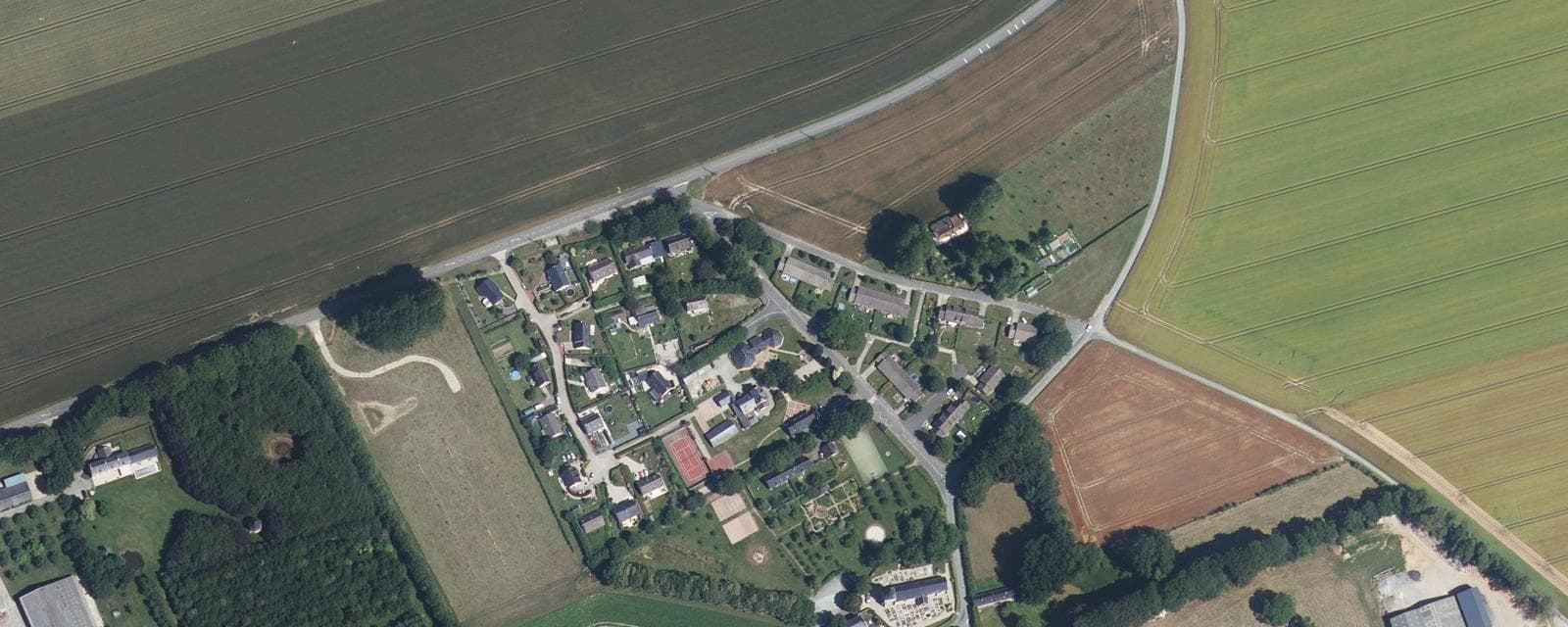 Vue aérienne de Sasseville (Seine-Maritime)