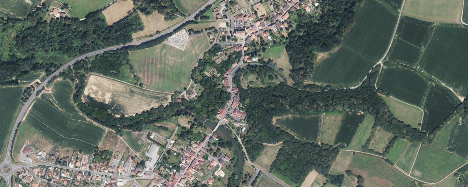 Vue aérienne de Sault-de-Navailles (Pyrénées-Atlantiques)