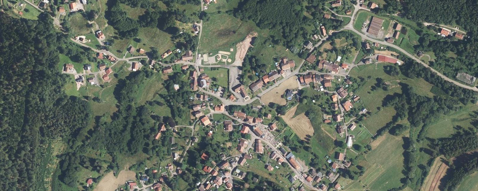 Vue aérienne de Saulxures (Bas-Rhin)