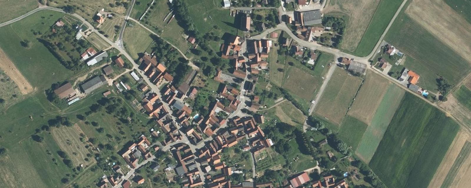 Vue aérienne de Schillersdorf (Bas-Rhin)